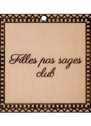 Message à suspendre personnalisé — Gravure Bois 7x7cm