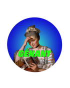 Gênant — Badge humour vintage