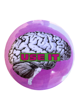 Use it — Badge cerveau / humour