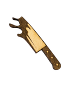 Broche en bois « Couteau ensanglanté »