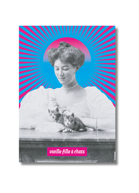 Vieille fille à chat