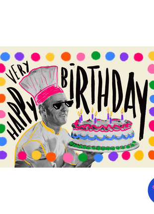Very Happy Birthday — Carte d'anniversaire collage vintage