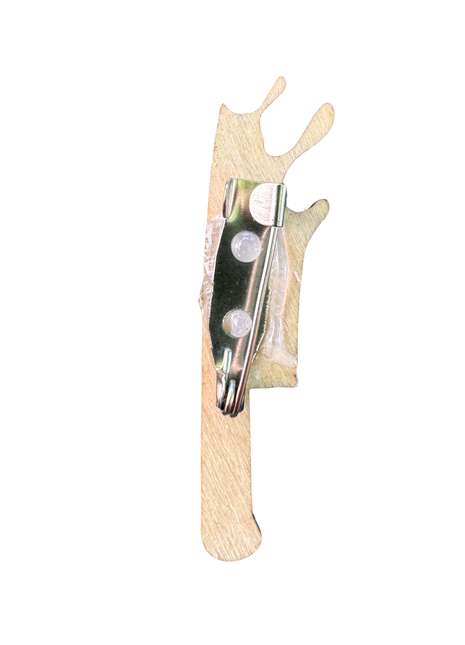 Broche en bois « Couteau ensanglanté »