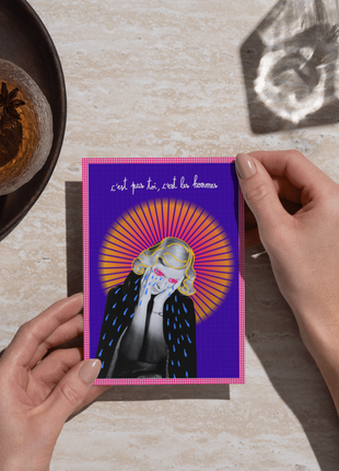 C'est pas toi c'est les hommes — Carte postale & affiche féministe