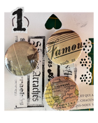 Savoirs Arrachés — Lot de 3 badges upcyclés de vieux livres (32 mm)