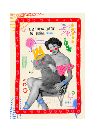 C'est ma·on chat·te qui décide — Carte postale & affiche féministe