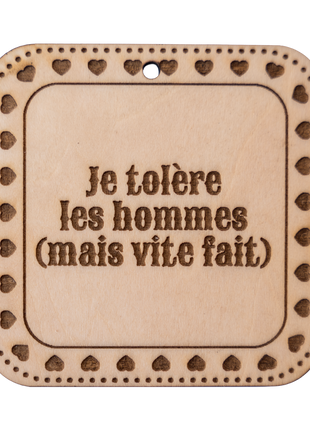 Message à suspendre personnalisé — Gravure Bois 7x7cm