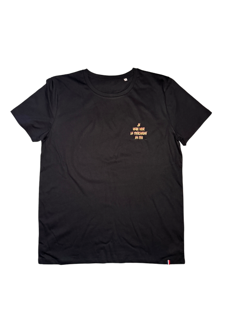 T-shirt à manche courte Je veux voir le patriarcat en feu - Noir - 100% Made In France