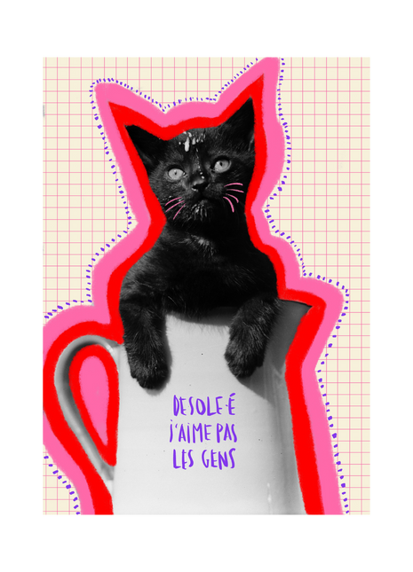Désolé·e j'aime pas les gens — Carte postale & affiche féministe