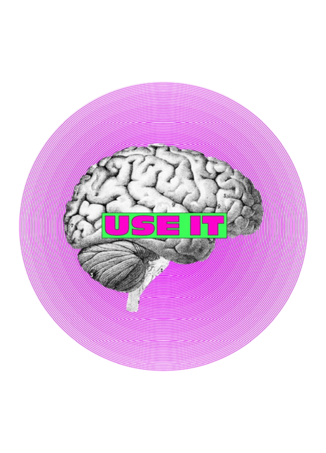 Use it — Badge cerveau / humour