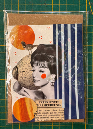 Collage original n°1 — Expériences malheureuses, Pièce unique 10,5 × 14 cm
