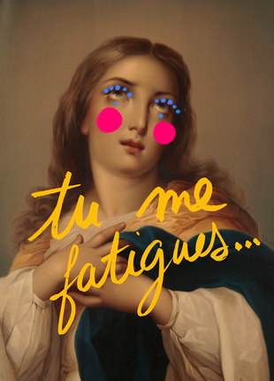 Carte postale & affiche féministe — Message drôle et peintures de femmes