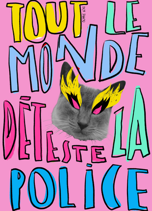 Tout le monde déteste la police — Chat maléfique