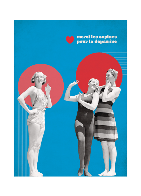 Merci les copines pour la Dopamine Carte Postale A6