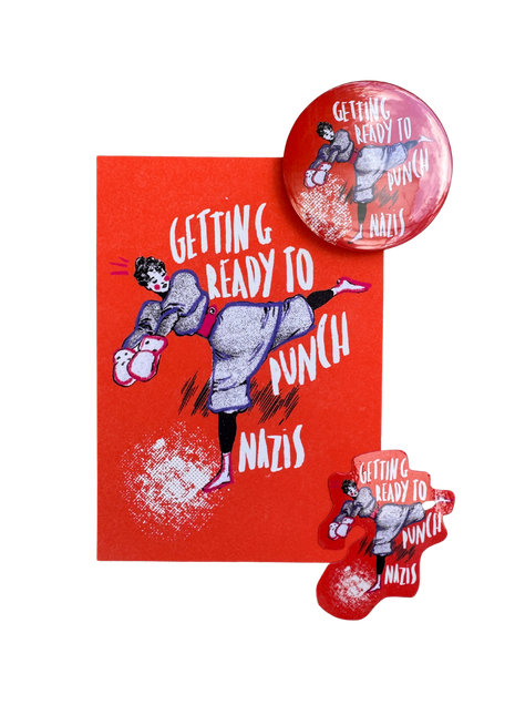 Getting ready to punch nazis