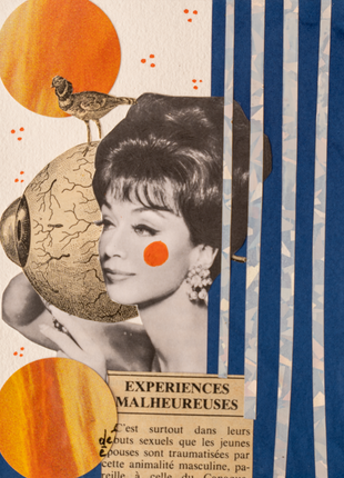 Collage original n°1 — Expériences malheureuses, Pièce unique 10,5 × 14 cm
