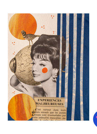 Collage original n°1 — Expériences malheureuses, Pièce unique 10,5 × 14 cm