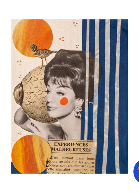 Collage original n°1 — Expériences malheureuses, Pièce unique 10,5 × 14 cm