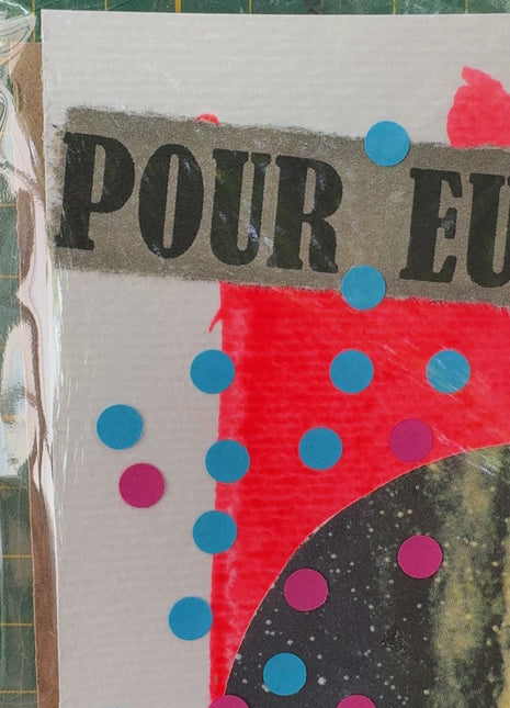 Collage original n°4 — La vie, c'est la lutte, Pièce unique 13,5 × 21 cm