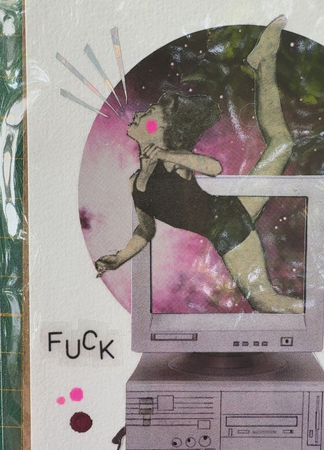 Collage original n°3 — Fuck A.I. , Pièce unique 10,5 × 14 cm